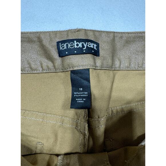Lane Bryant Y2K Coated Ankle Pants Brown Stretch Slim Fit Cuffed Women's Size 18 - Picture 6 of 6
